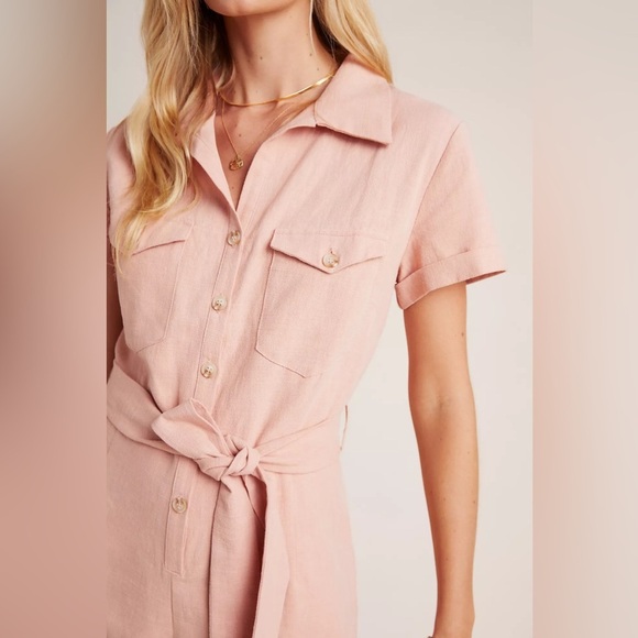 Anthropologie Auguste Patty Playsuit Blush size 4 - Picture 2 of 12